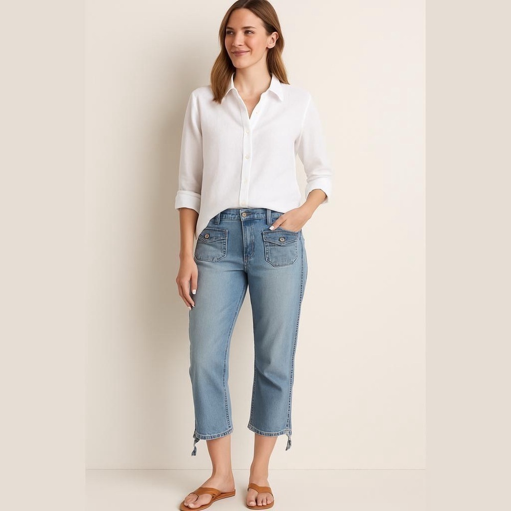 🩷Free🩷Vintage 90s angle capri jeans size 8p